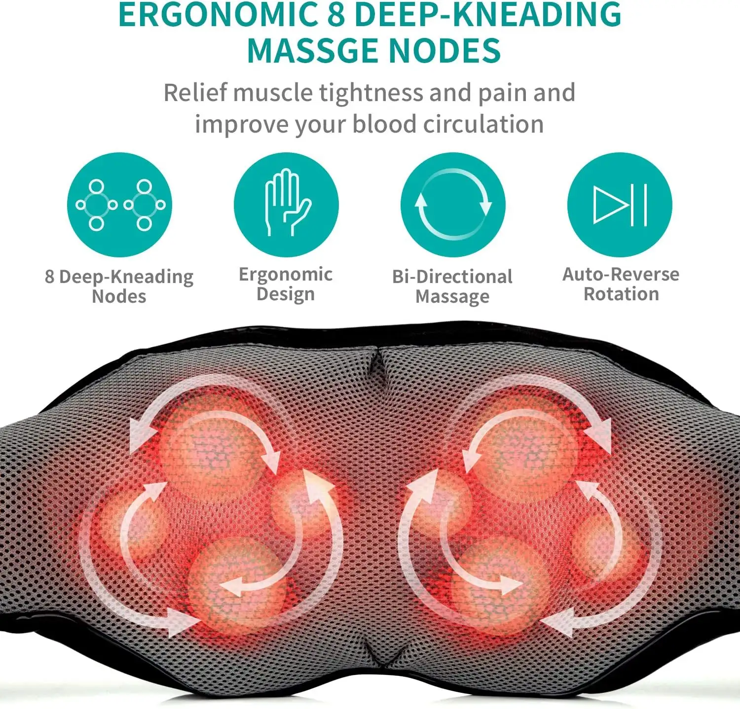 Nekteck Shiatsu Neck and Back Massager with Soothing Heat Office and Home Use - 81tVxdN52iL._AC_SL1500_